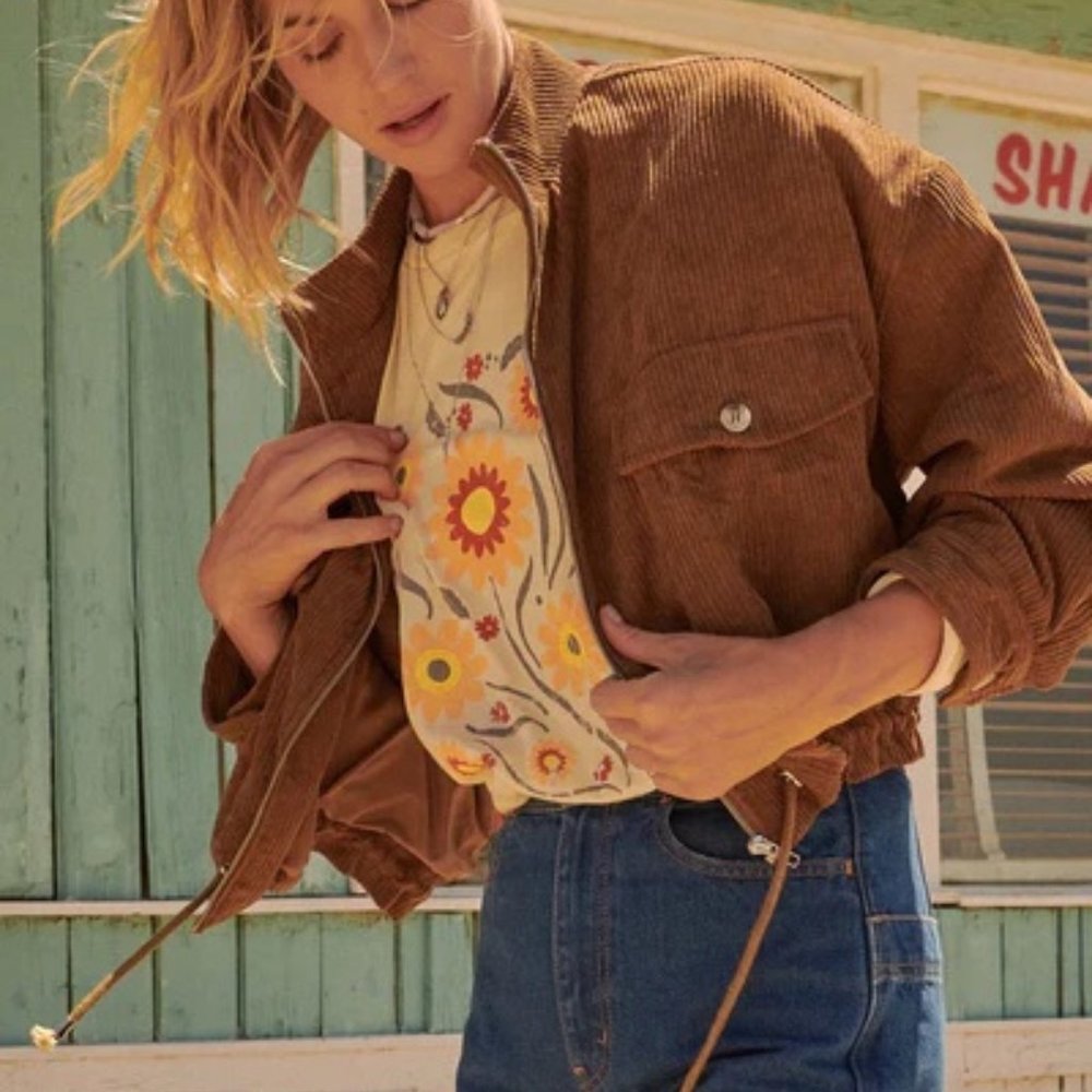 Promesa Tan Corduroy Light Bomber Jacket - Picture 3 of 3